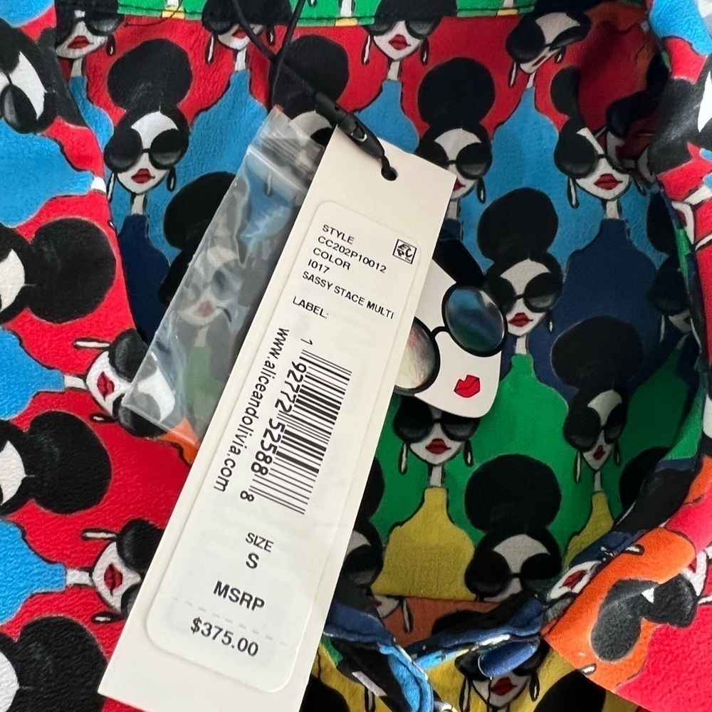 Alice + Olivia Willa Rainbow Logo Print Blouse - Picture 12 of 15